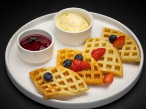 Бельгийские вафли с ягодным вареньем/ Belgien Waffle